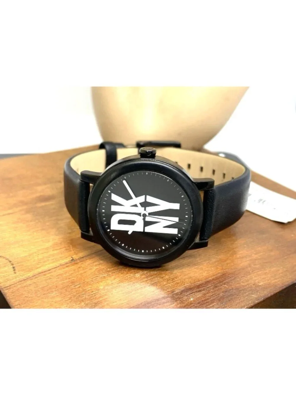 DKNY Women's Watch NY6619 Soho D Quartz White Black Dial Leather Strap 34mm